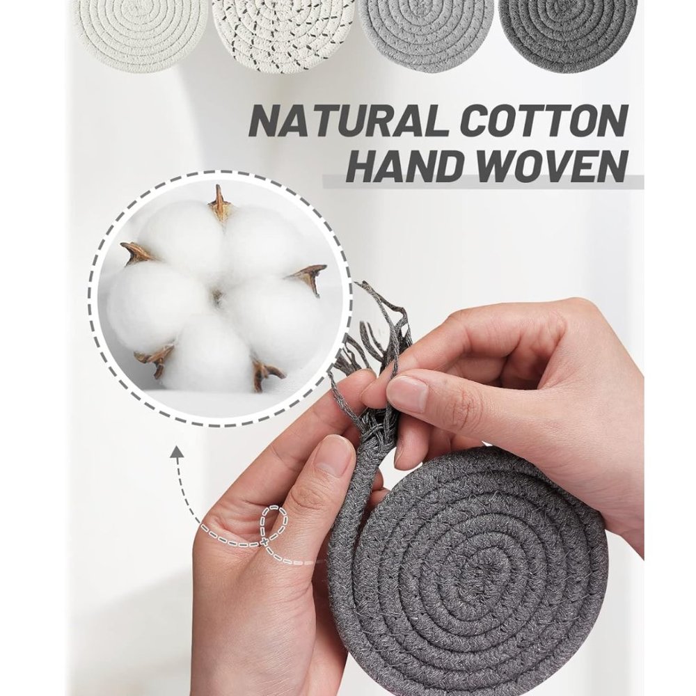 Organic Cotton Drink Coasters 8 Pcs - Picture 2 of 4
